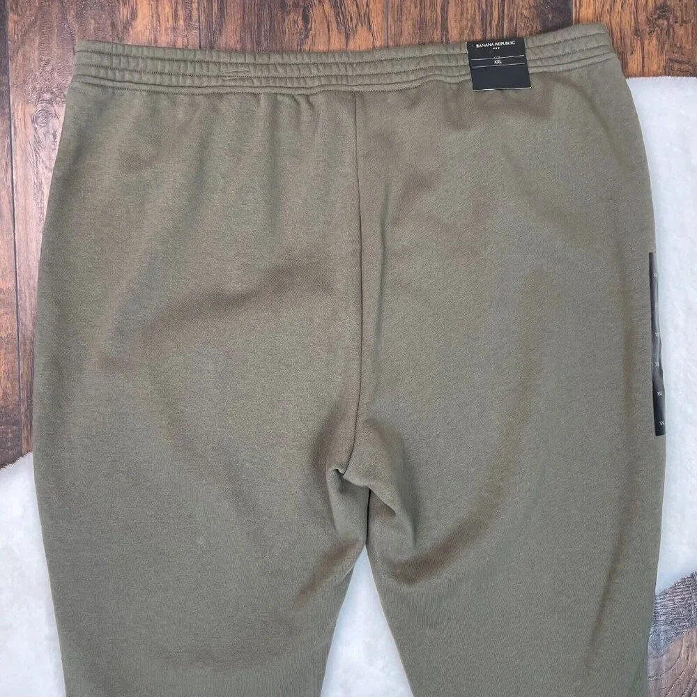 Banana Republic Jogger Sweatpants XXL Olive Green Fleece Lounge Pants Men's NWT - Picture 5 of 12